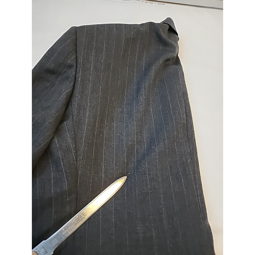 VTG Polo Ralph Lauren Gray Pinstriped Wool Suit Sz 43S Pants 37.5"X27.25" - Picture 10 of 16